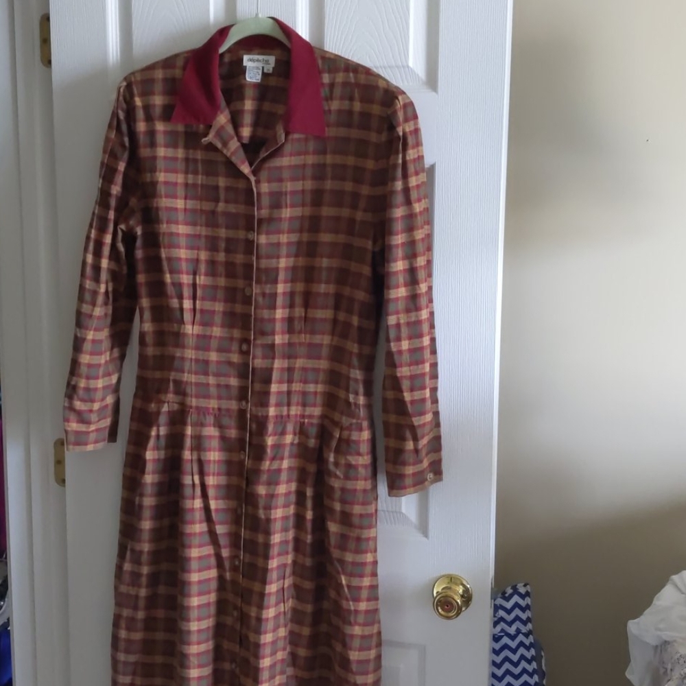 Long Plaid Dress/ Flannel - Picture 1 of 8